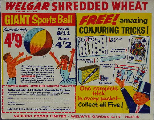1959 Shredded Wheat Conjuring Tricks & Giant Sports Ball