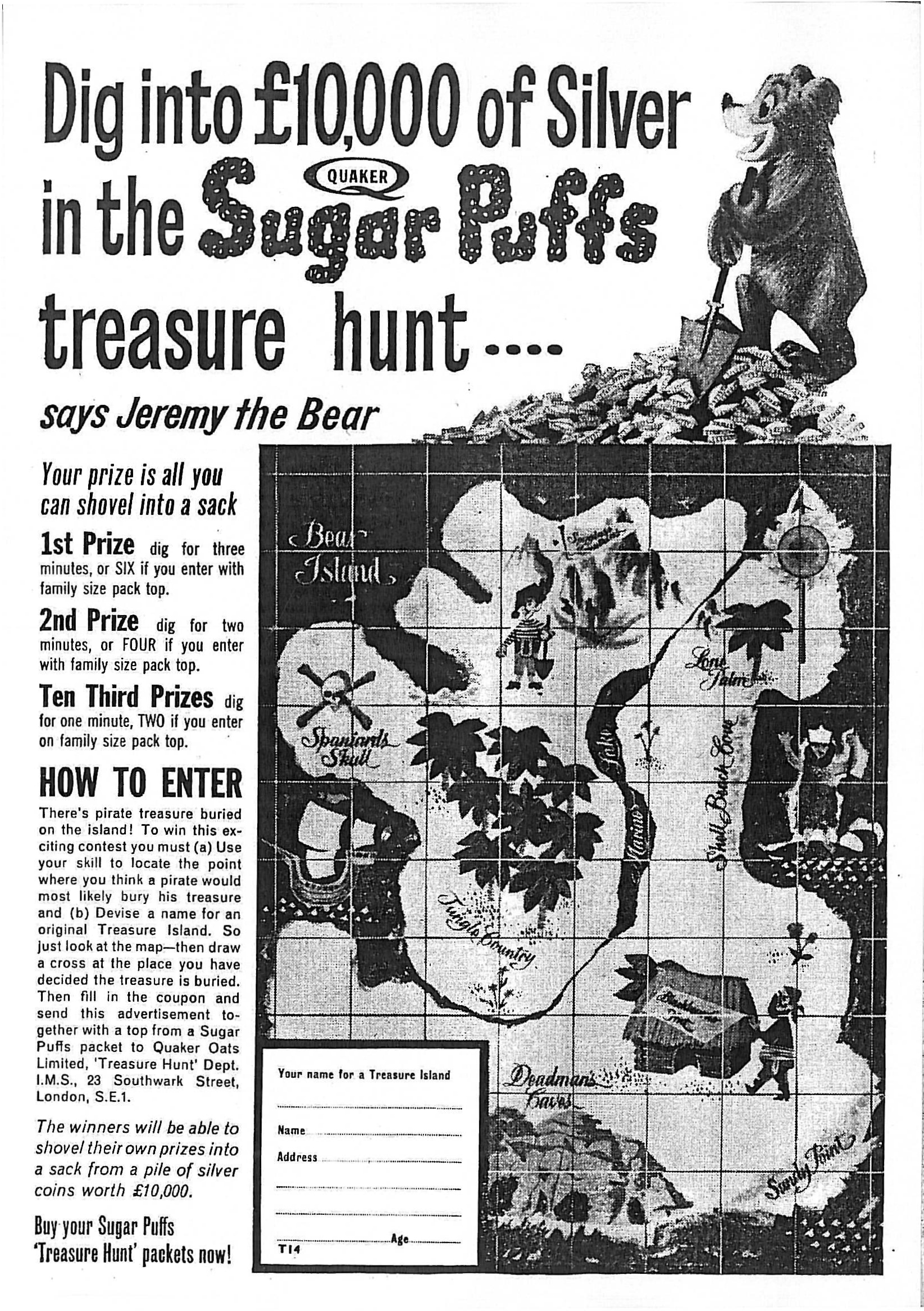 1962 Sugar Puffs Treasure Hunt Competition1