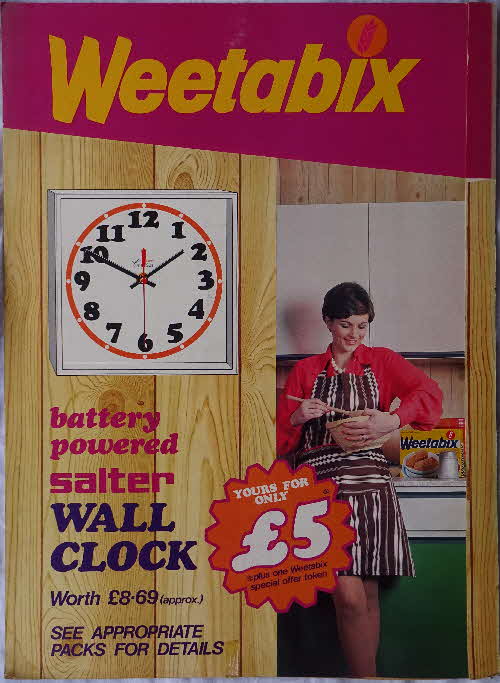 1970s Weetabix Salter Wall Clock Shop Display