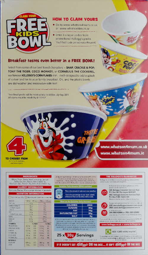 2011 Frosties Free Cereal Bowl