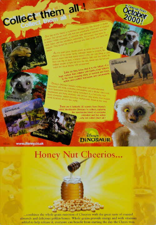 2000 Cheerios Dinosaur 3D Cards back