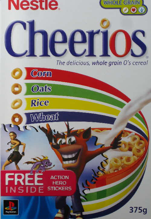2001 Cheerios Playstation Stickers Crash Bandicoot front