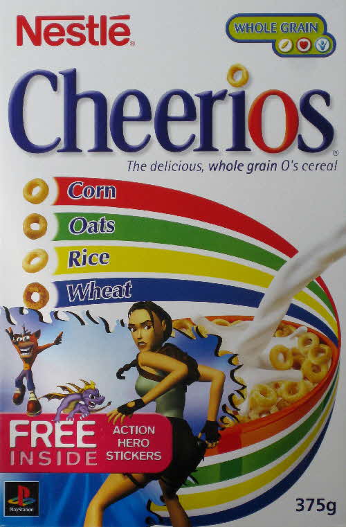 2001 Cheerios Playstation Stickers Lara Croft front