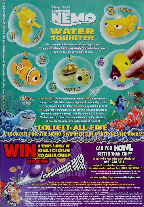 2003 Cookie Crisp Nemo Water Squirters