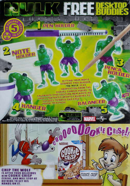 2003 Cookie Crisp Hulk Desktop Buddies