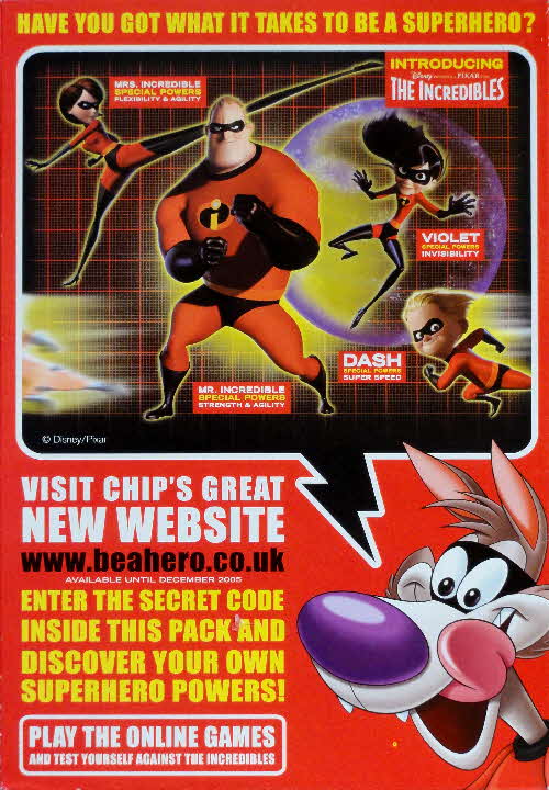 2004 Cookie Crisp Incredibles Secret Code pack