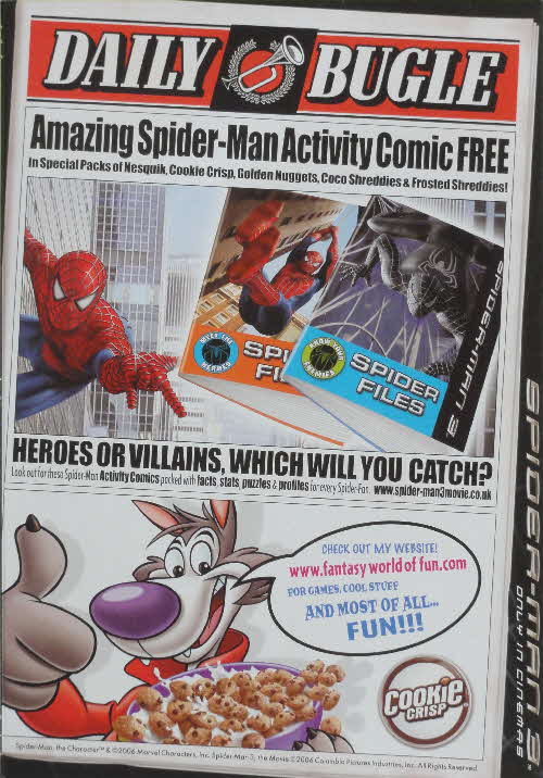 2007 Nesquick Spiderman 3 Activity Comic