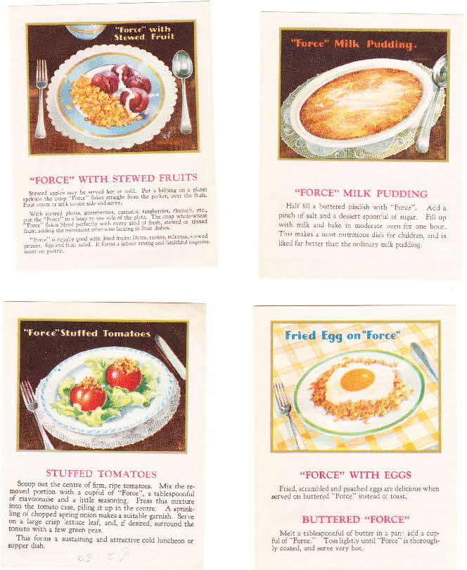 1930s Force Rag Doll Coupon & Recipe cards (3)