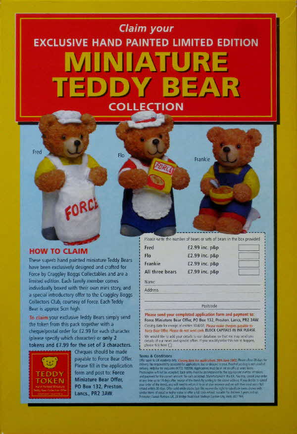 2001 Force Miniature Teddy Bears