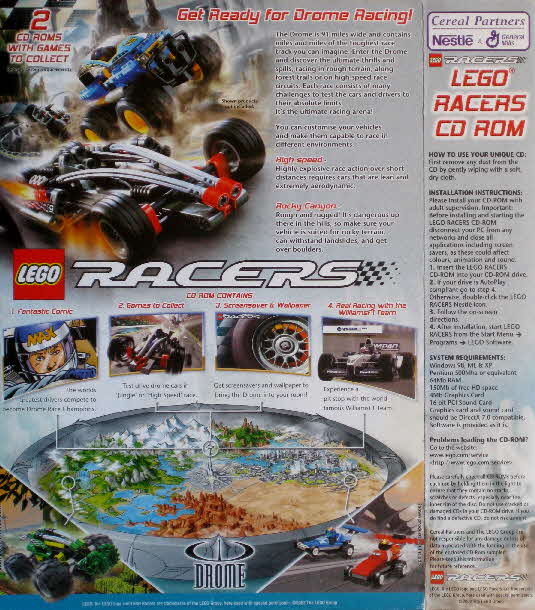 2002 Golden Grahams Lego Racer CD Rom Game