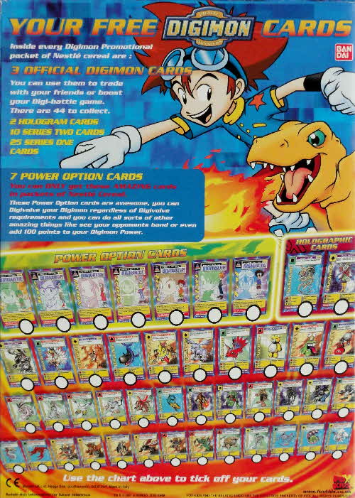 2001 Golden Nuggets Digimon Cards
