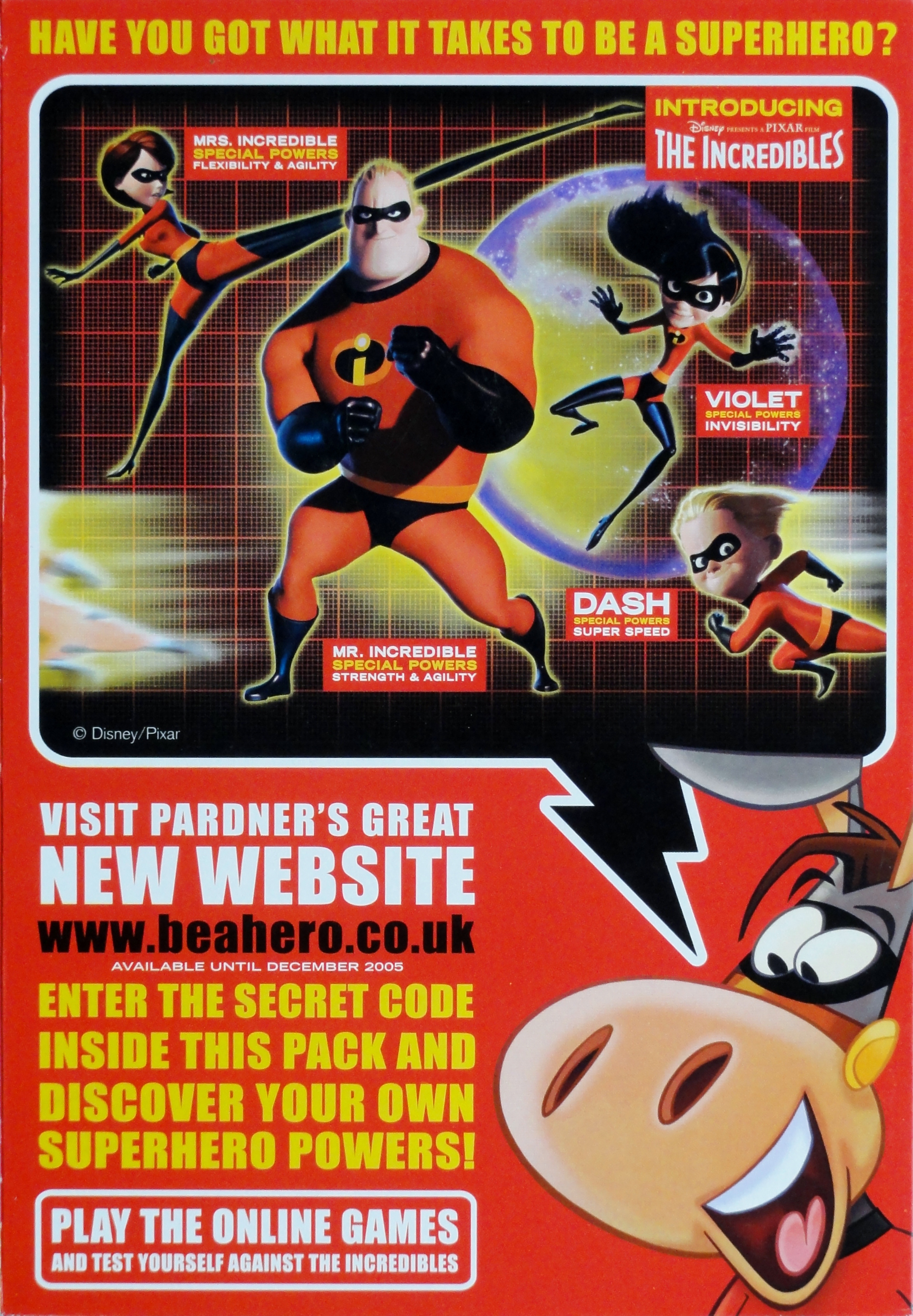 2004 Golden Nuggets Incredibles Secret Code pack pardner