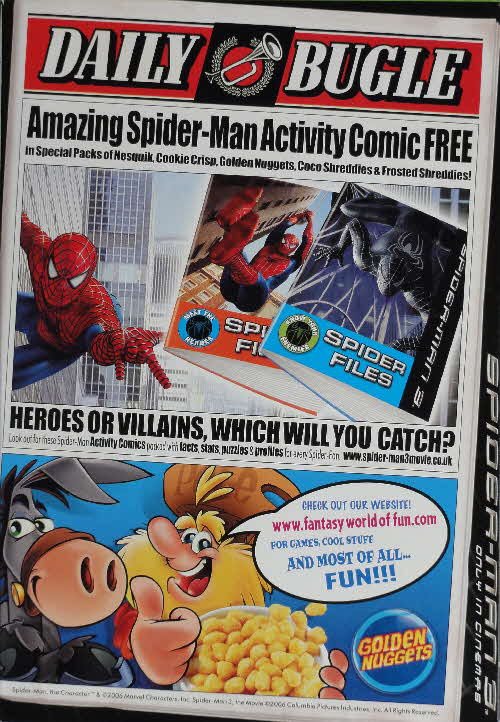 2007 Golden Nuggets Spiderman 3 Activity Comic