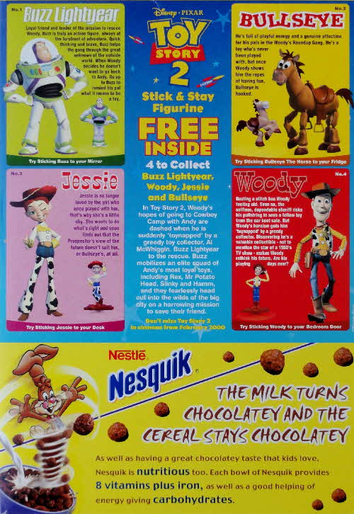 1998 Nesquick Toy Story 2 Stick n Stay Figures