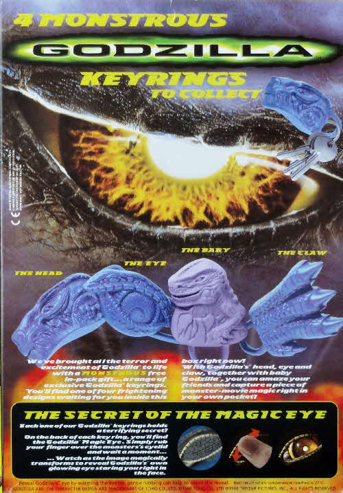 1998 Nesquick Godzilla Keyring Holograms
