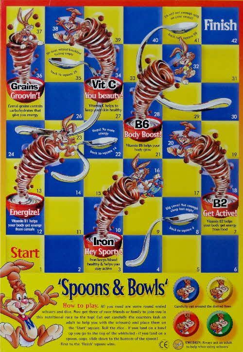 2000 Nesquik Spoons & Bowls Game on back Stuart Little book