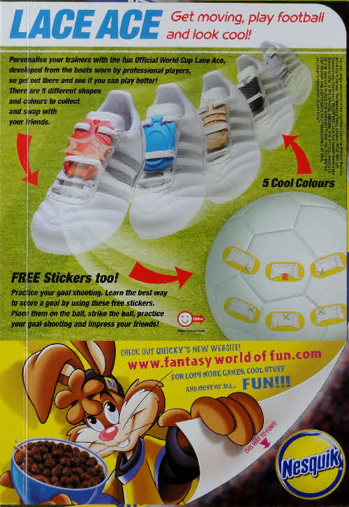 2006 Nesquik Lace Ace and Football Fun back