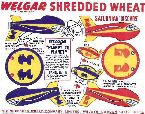 1954 Shredded Wheat Super Flying Space Models - No 11
