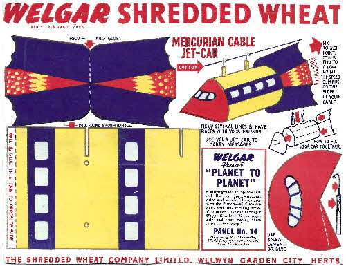 1954 Shredded Wheat Super Flying Space Models - No 14
