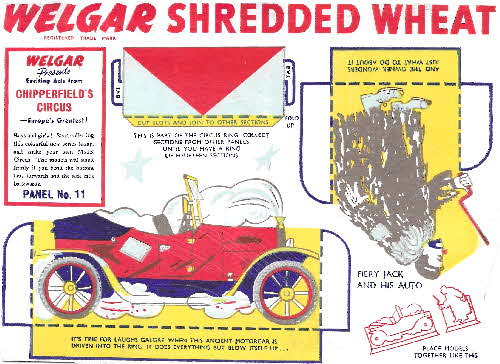1955 Shredded Wheat Chipperfields Circus No 11 Clown & Car