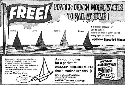 1959 Shredded Wheat Detergent Propelled Model Yacht 2