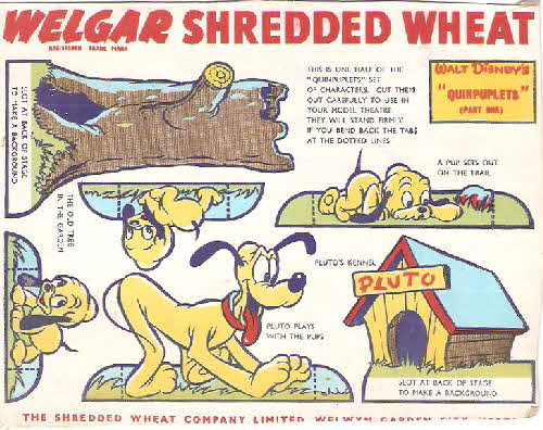 1956 Shredded Wheat Disney Model Theatre - Pluto