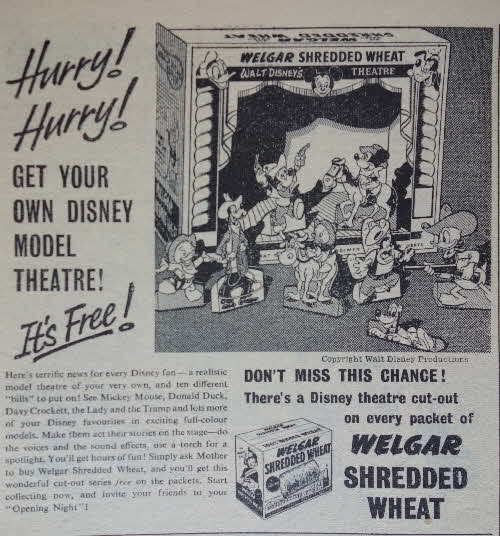 1956 Shredded Wheat Disney Model Theatre