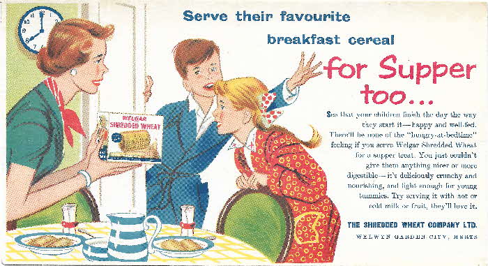 1950s Shredded Wheat Divider Card Servce For Supper