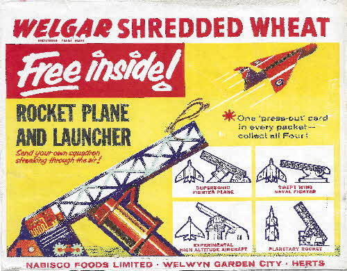 1958 Shredded Wheat Rocket Planes & Launcher (2)