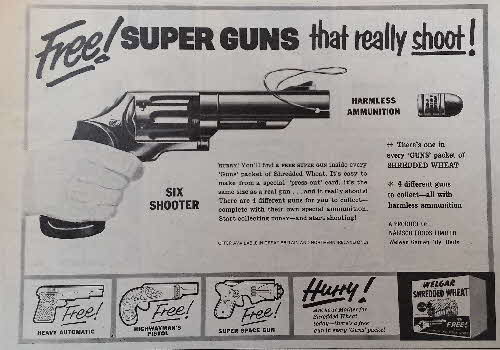 1958 Shredded Wheat Super Guns Ad