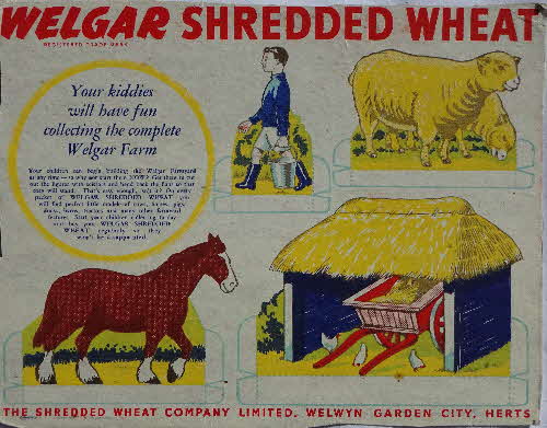 1950s Shredded Wheat Welgar Farm horse