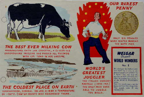 1950s Shredded Wheat World Wonders No 1