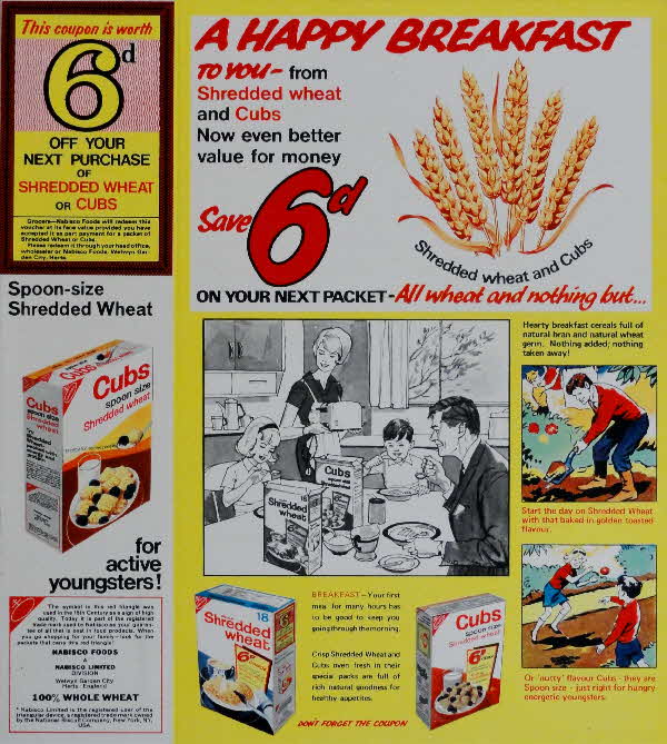 1960s Shredded Wheat 6d off vocuher & Cereal CLub Offer (1)