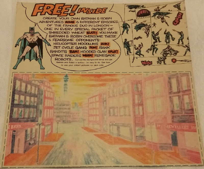 1966 Shredded Wheat Batman & Robin Adventure Transfers back