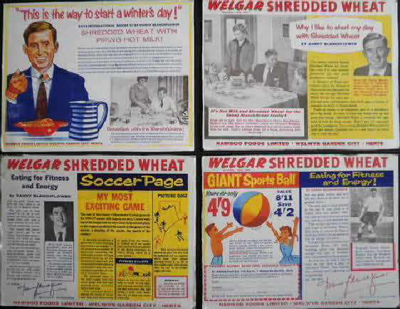 1960s Shredded Wheat Danny Blanchflower Tottenham Hotspur Spurs Set (betr)