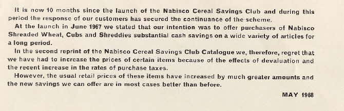 1968 Nabisco Savings club brochure ins