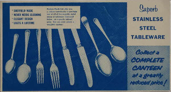 1960s  Shredded Wheat Stainless Steel Tableware divider card (1)