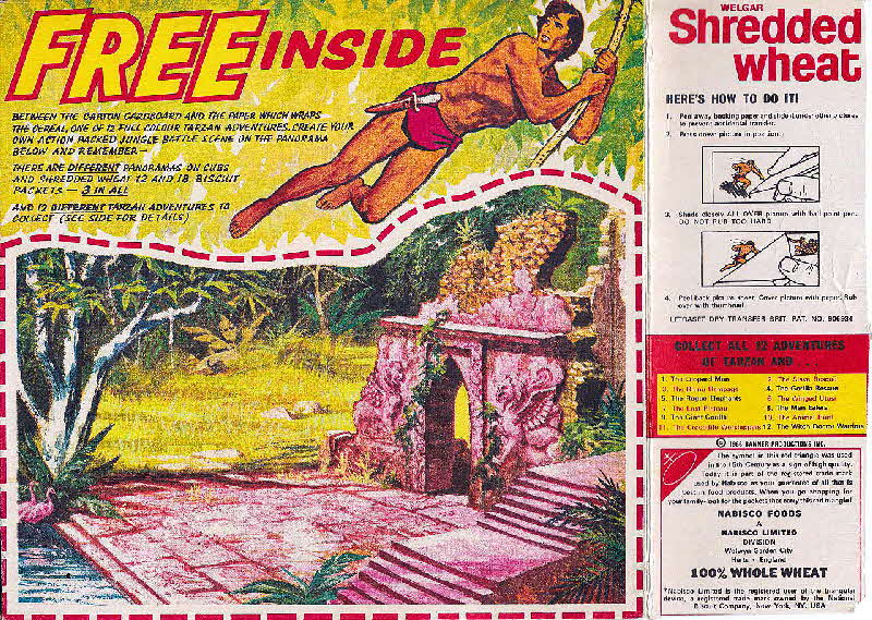 1966 Shredded Wheat Tarzan Letraset Action Transfers 2