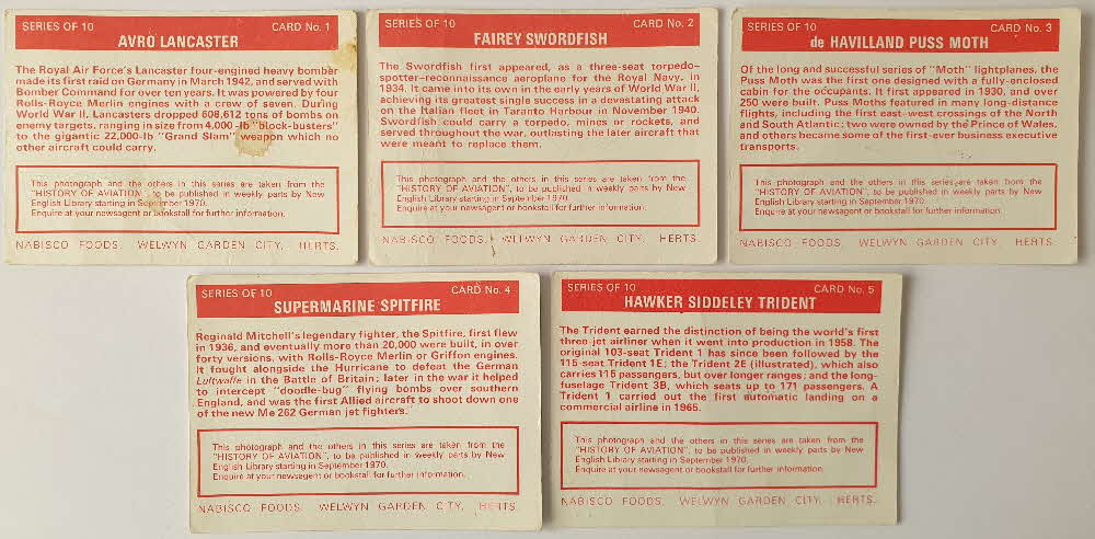 1970 Shredded Wheat Famous Planes Cards (2)