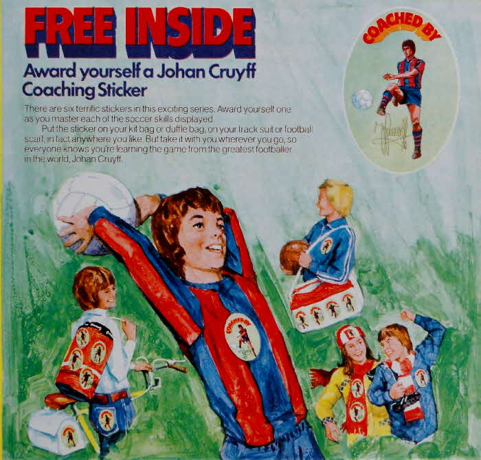 1974 Shredded Wheat Johan Cruyff Coaching Sticker & Training Wallchart (1)