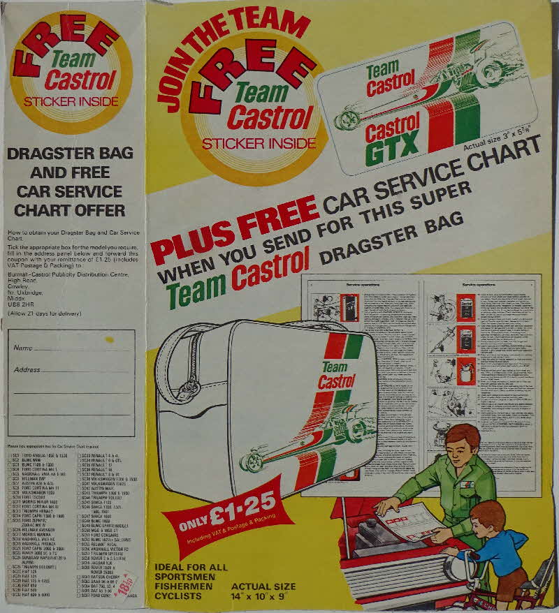 1970s Shredded Wheat Castrol GTX Sticker & Service Chart (3)