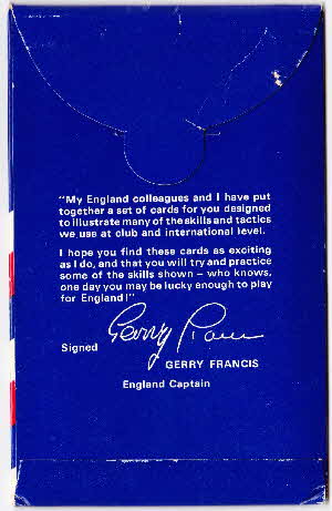 1976 Shredded Wheat Englands Soccer Stars Tactic Card back wallet
