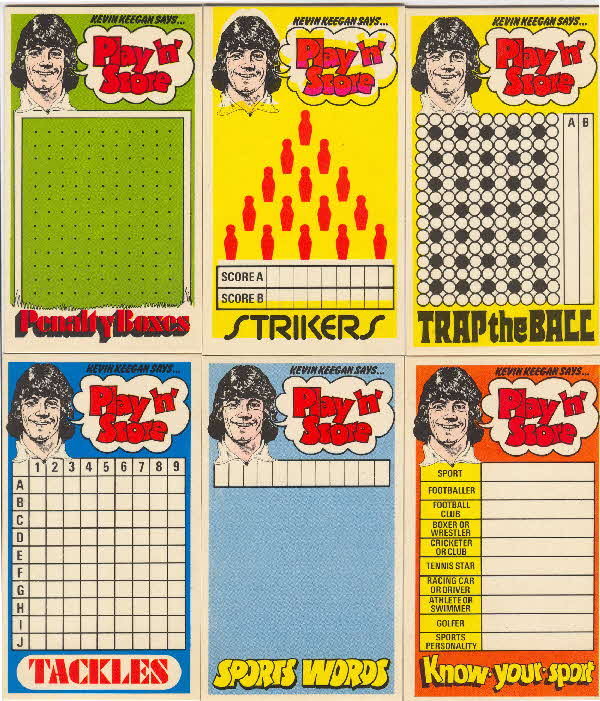 1977 Shredded Wheat Kevin Keegans Play n Score games