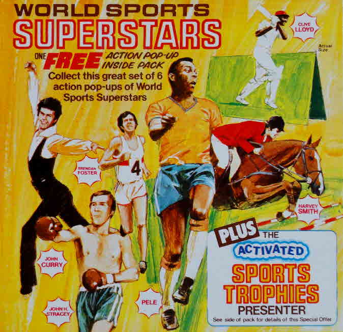1976 Shredded Wheat World Sports Superstars Pop Up & Trophies Presenter (1)