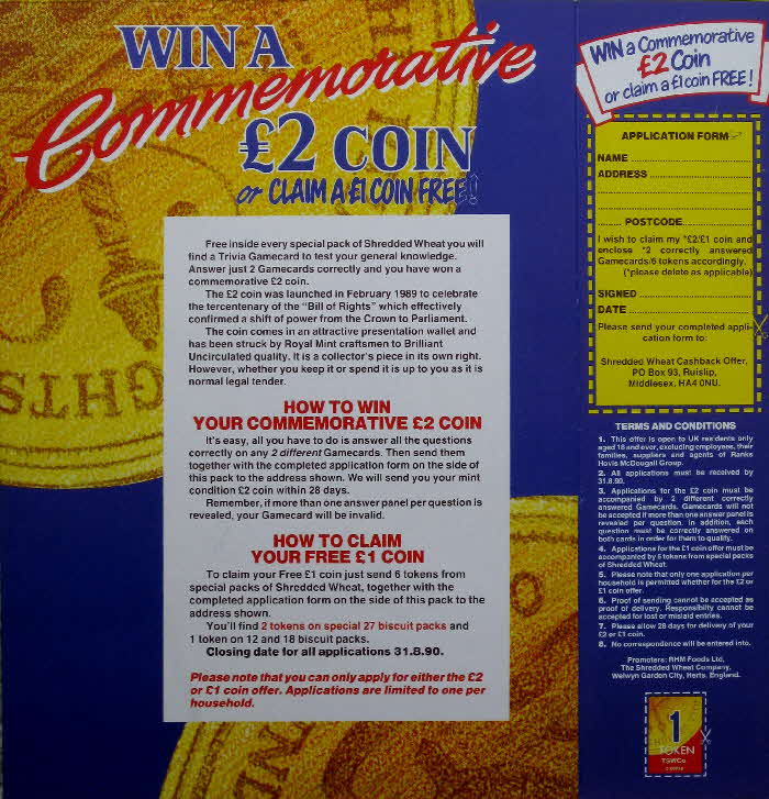 1989 Shredded Wheat Commerative 2 coin