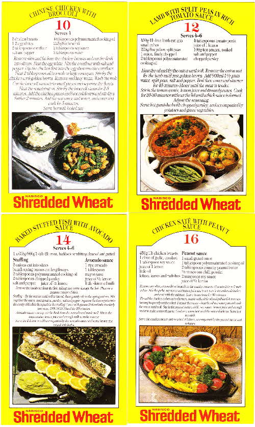 1986 Shredded Wheat Healthy Recipe cards (2)