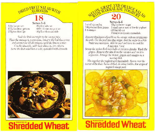 1986 Shredded Wheat Healthy Recipe cards (3)