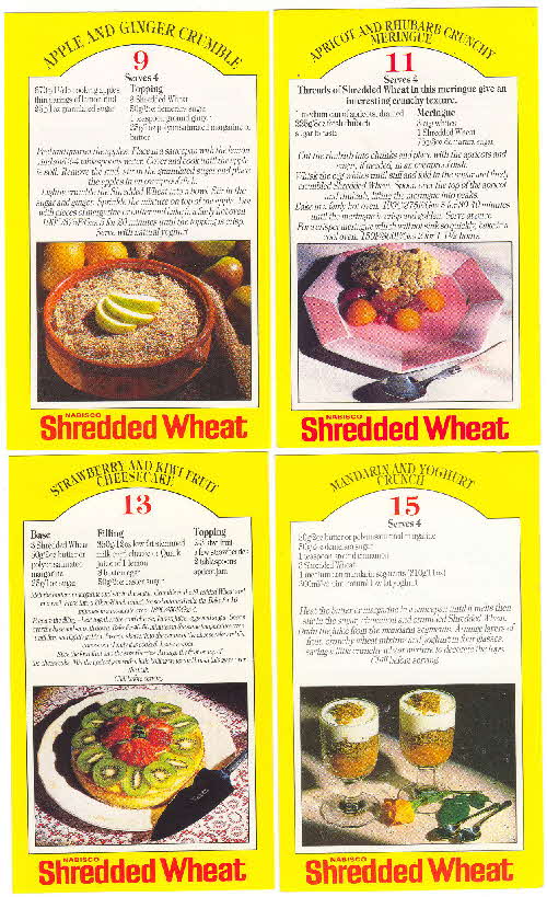 1986 Shredded Wheat Healthy Recipe cards 2