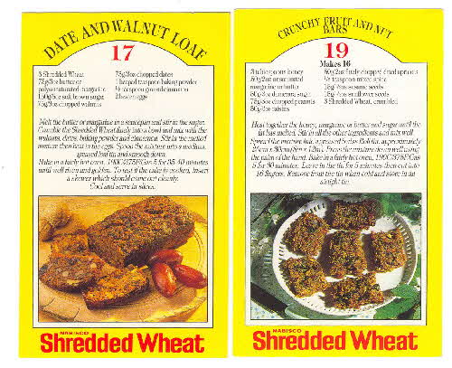 1986 Shredded Wheat Healthy Recipe cards 3