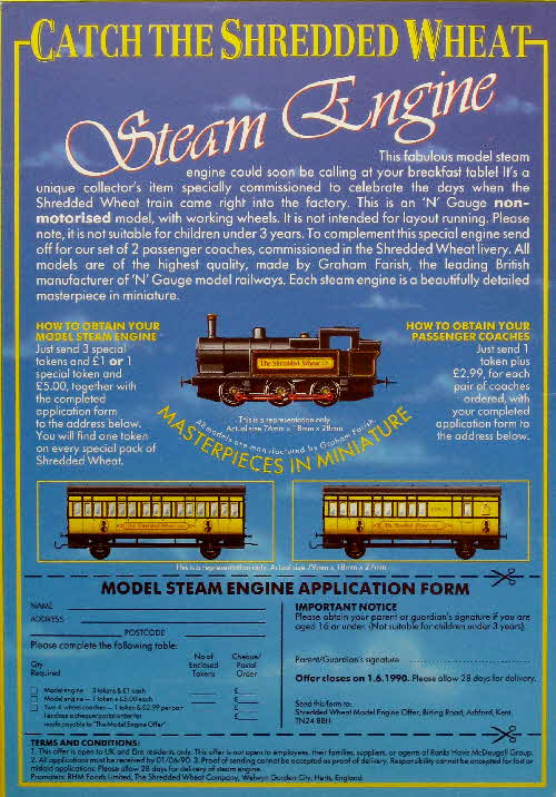 1989 Shredded Wheat  Steam train & Coaches